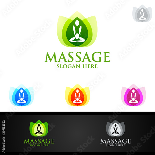 Chiropractic, massage, back pain and osteopathy Logo Design
