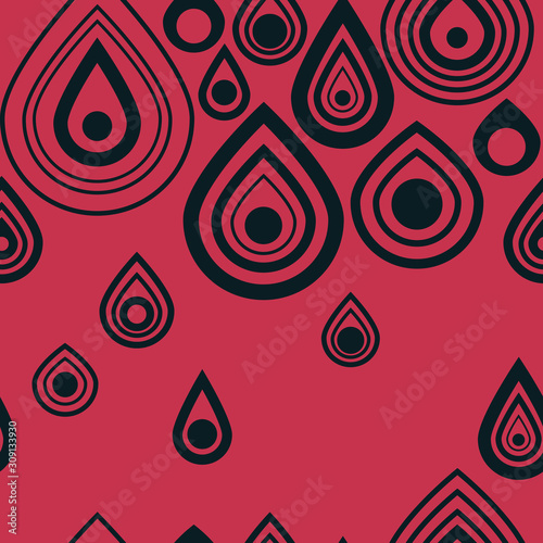 Geometric seamless pattern, abstract drops