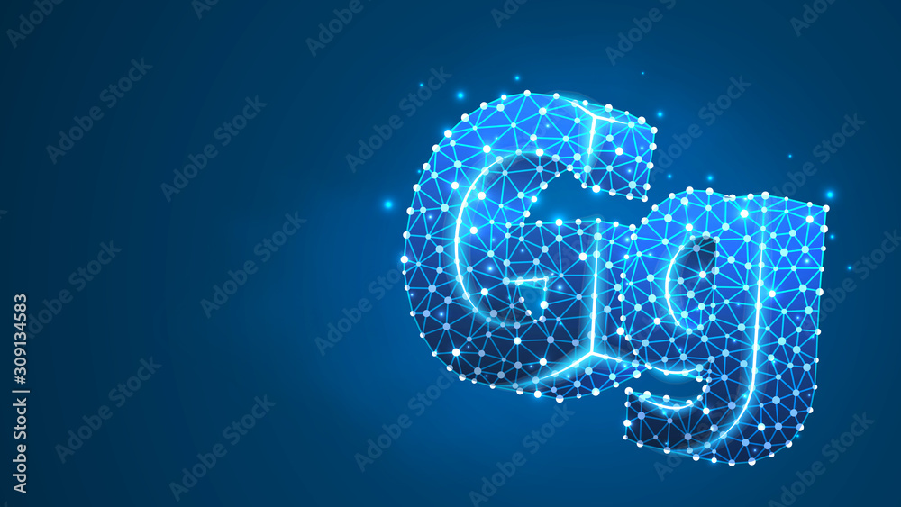 Alphabet letter G. Design of an Uppercase and lowercase letters. Banner, template or a pattern. Abstract digital wireframe, low poly mesh, Raster blue neon 3d illustration. Triangle, line, dot Alphabet letter G. Design of an Uppercase and lowercase letters. Banner, template or a pattern. Abstract digital wireframe, low poly mesh, Raster blue neon 3d illustration. Triangle, line, dot