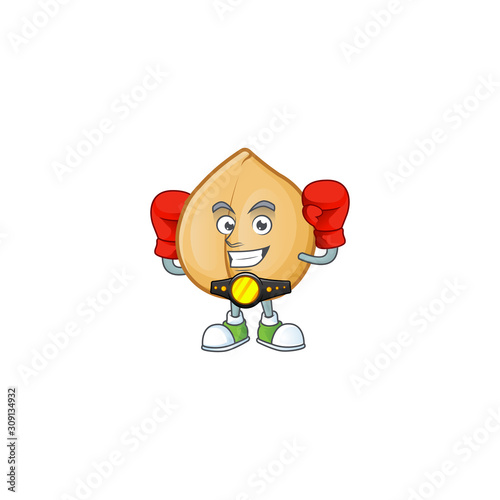 Funny Boxing chickpeas cartoon character mascot style