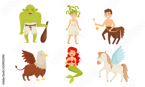 Fairy Magical Creatures From Kids Book Vector Set