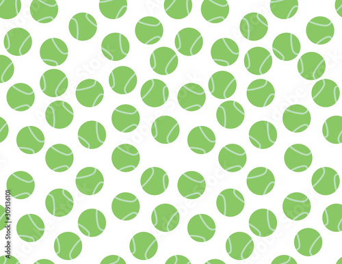 Green white Tennis Balls Pattern