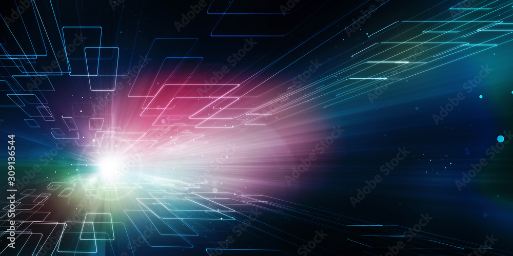 2d illustration Abstract futuristic electronic circuit technology background 2d illustration Abstract futuristic electronic circuit technology background