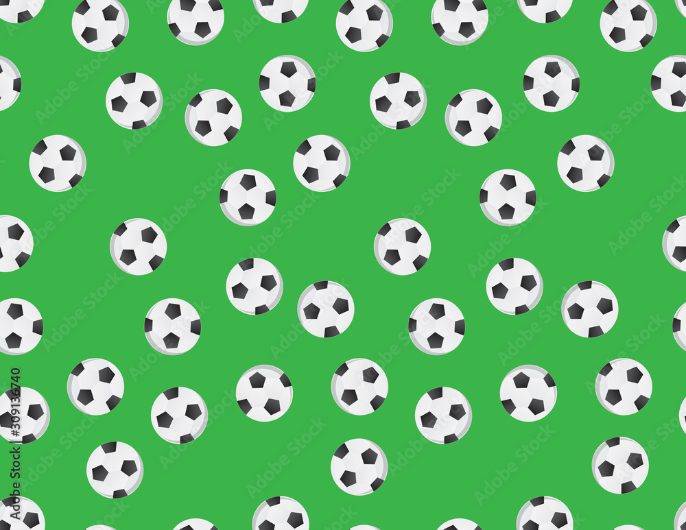 White Black Green Football Soccer Balls Pattern White Black Green Football Soccer Balls Pattern