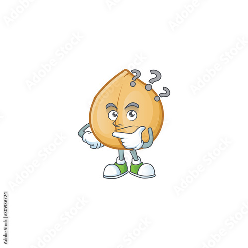 cartoon chickpeas with confuse face style design
