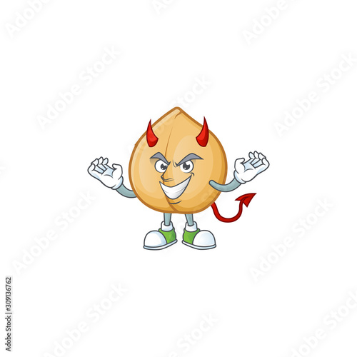 mascot cartoon of chickpeas on a Devil gesture design