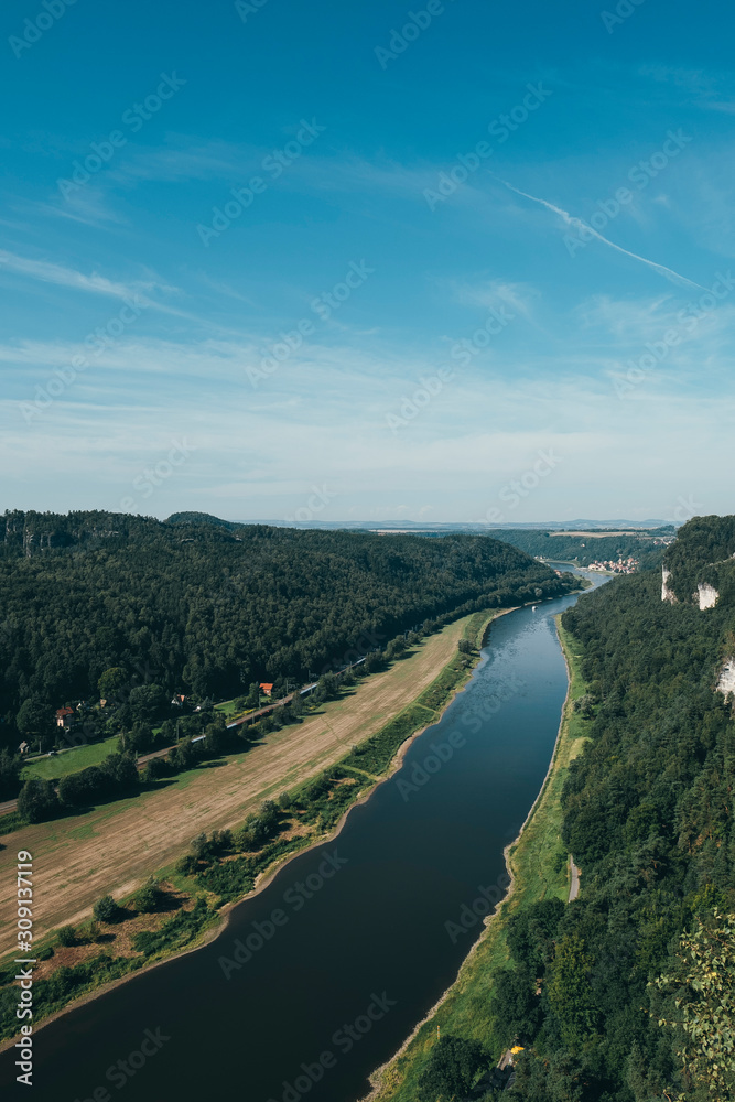 Obraz premium View over the river Elbe in Germany