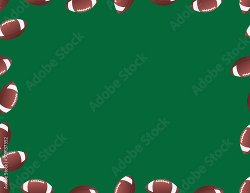 Brown Green American Football Balls Frame