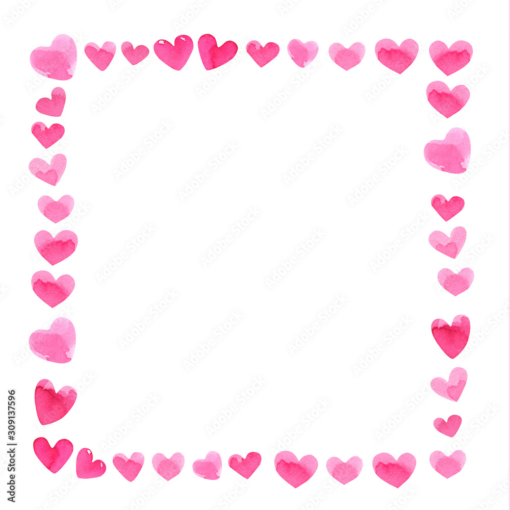 heart frame postcard love letter illustration isolated copy space pink