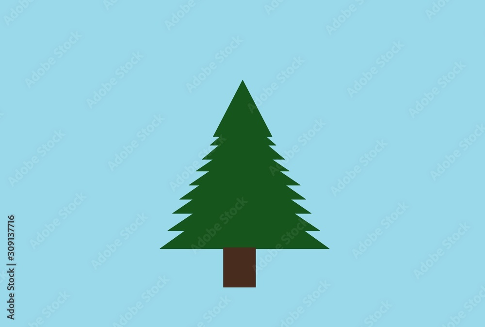 Obraz premium Christmas decorated tree on blue background
