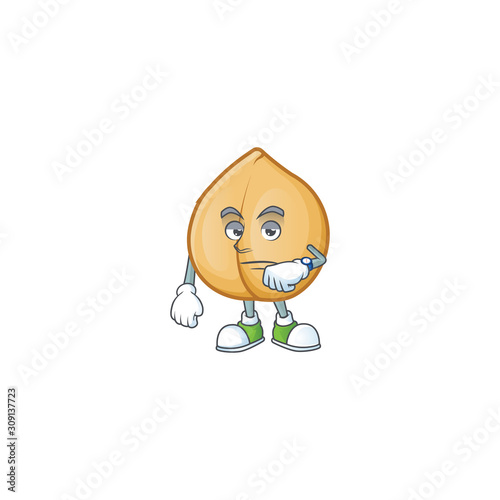 Waiting chickpeas on cartoon mascot style design