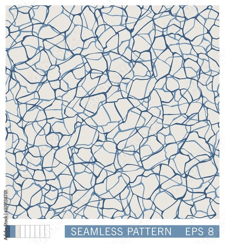 Seamless grid texture. Stylized vector pattern of mesh, net, vein or organic structure.