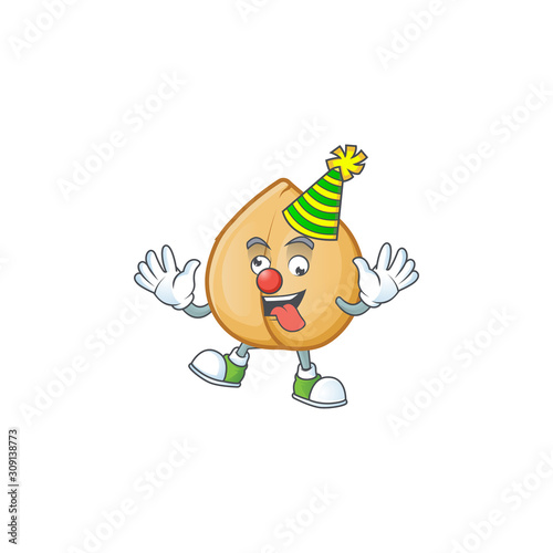 Cute Clown chickpeas placed on cartoon character style design