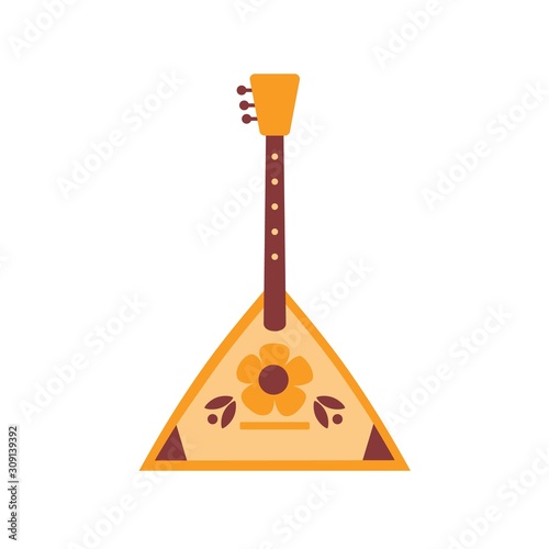 Balalaika colorful flat vector illustration isolated on white background