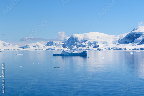 The icy shores of an island along the coasts of the Antarctic Peninsula, Palmer Archipelago, Antarctica