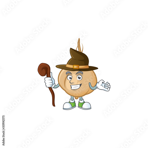 Happy Halloween Witch jicama cartoon character style