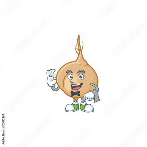 Jicama Character on A stylized Waiter look