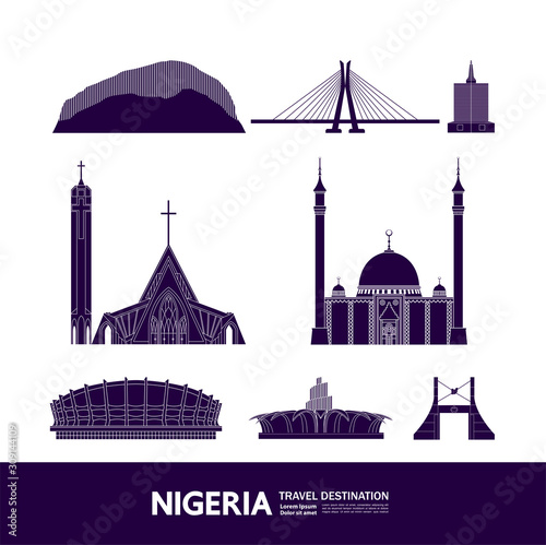 Nigeria travel destination grand vector illustration. 