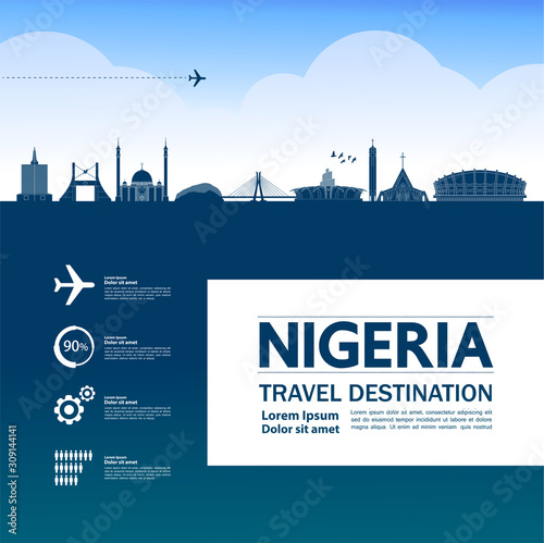 Nigeria travel destination grand vector illustration. 