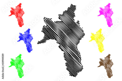 Roscommon County Council (Republic of Ireland, Counties of Ireland) map vector illustration, scribble sketch Roscommon map..