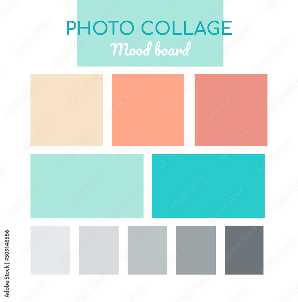 Photo collage mood board - colorful vector background template