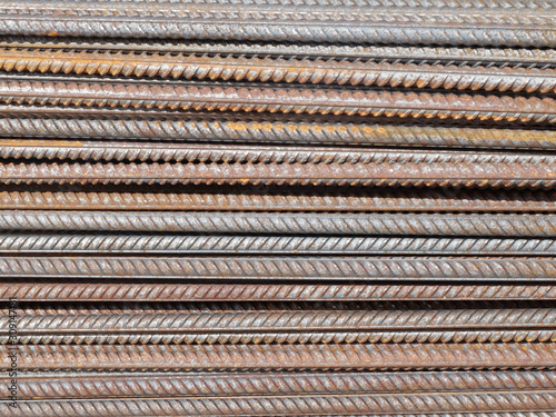 Steel reinforcement bars, industrial background, building armature