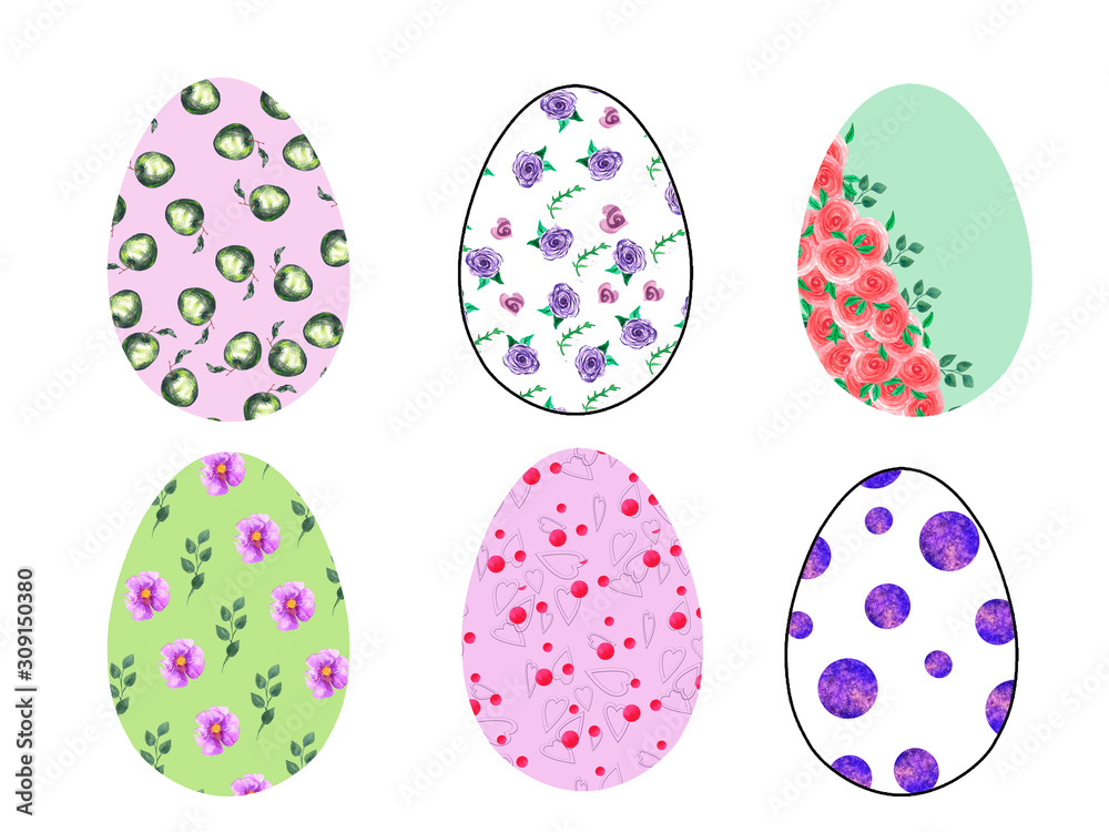 Decorative Easter pattern on a colourful background