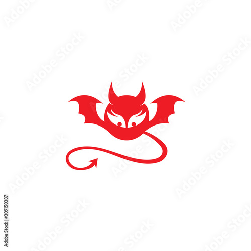 Obraz w ramie devil logo vector template