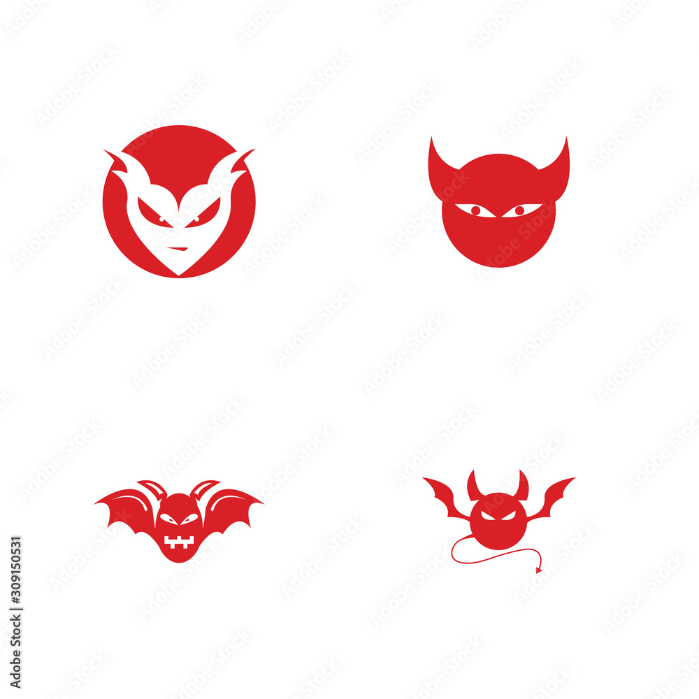 Naklejka premium devil logo vector template