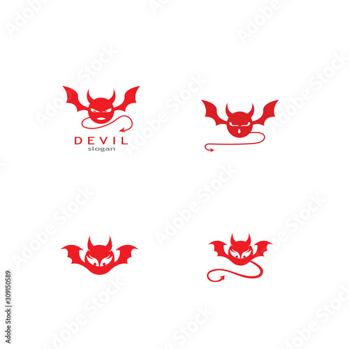 Obraz w ramie devil logo vector template