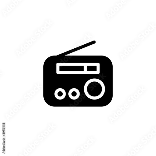 Radio icon vector, Old retro Receiver waves, tuner sign Isolated on white background. Trendy Flat style for graphic design, logo, Web site, social media, UI, mobile app, EPS10