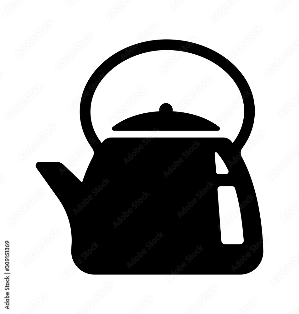 Kettle , teapot, kitchen vector icon illustration