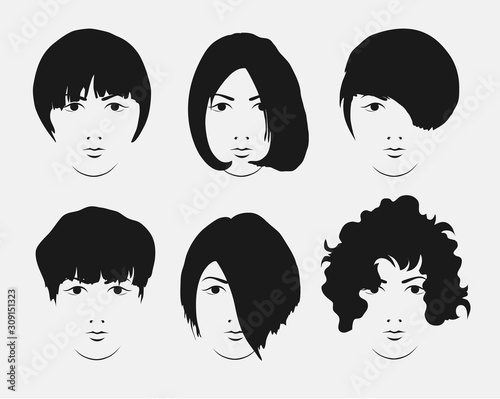 girl hairstyle and haircut with face 