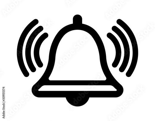 Alarm, alert, bell vector icon illustration