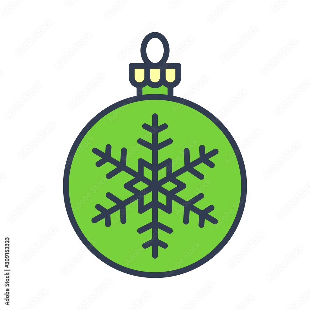 Christmas ornaments, baubles or Christmas ball filled icon Christmas ornaments, baubles or Christmas ball filled icon