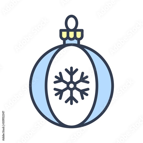 Christmas ornaments, baubles or Christmas ball filled icon