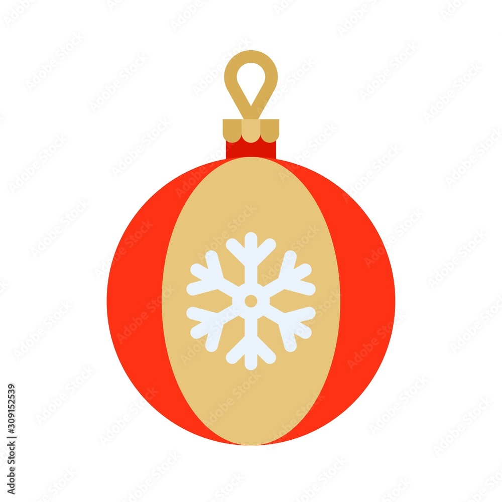 Obraz premium Christmas ornaments, baubles or Christmas ball flat icon