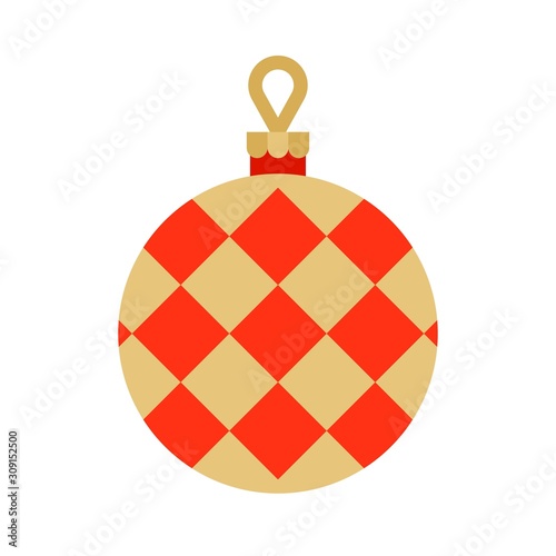 Christmas ornaments, baubles or Christmas ball flat icon