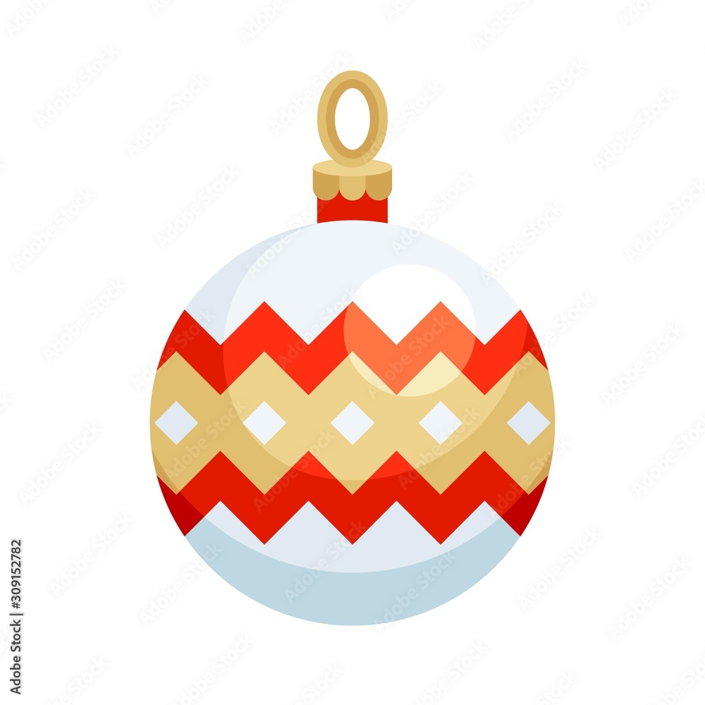 Obraz premium Christmas ornaments, baubles or Christmas ball flat icon