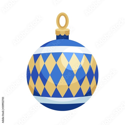 Christmas ornaments, baubles or Christmas ball flat icon