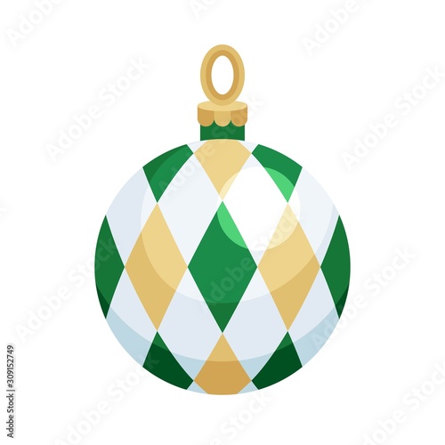 Christmas ornaments, baubles or Christmas ball flat icon