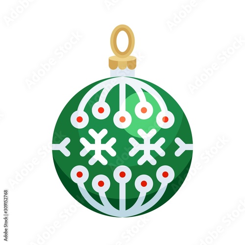 Christmas ornaments, baubles or Christmas ball flat icon