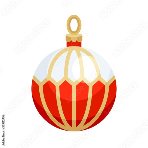 Christmas ornaments, baubles or Christmas ball flat icon