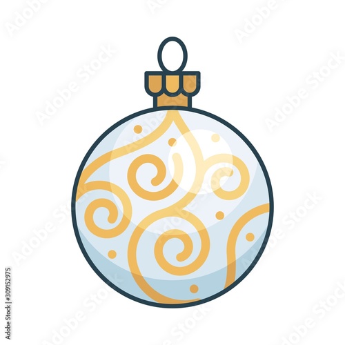 Christmas ornaments, baubles or Christmas ball filled icon