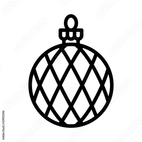 Christmas ornaments, baubles or Christmas ball line icon