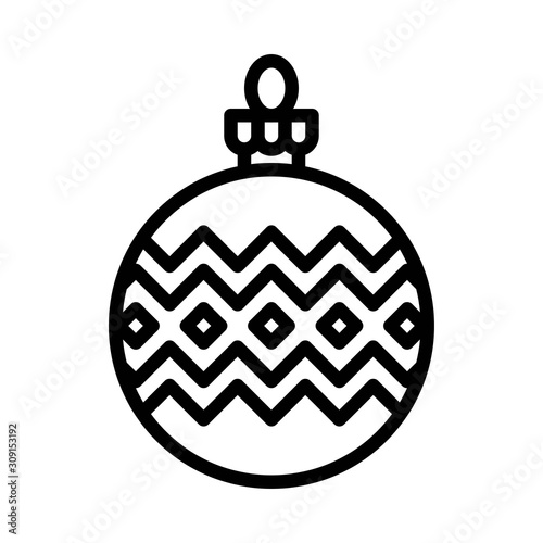 Christmas ornaments, baubles or Christmas ball line icon