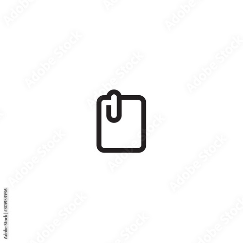 Attached file icon. Paper clip attachment icon, email attachment. Modern, simple flat vector illustration for web site or mobile app