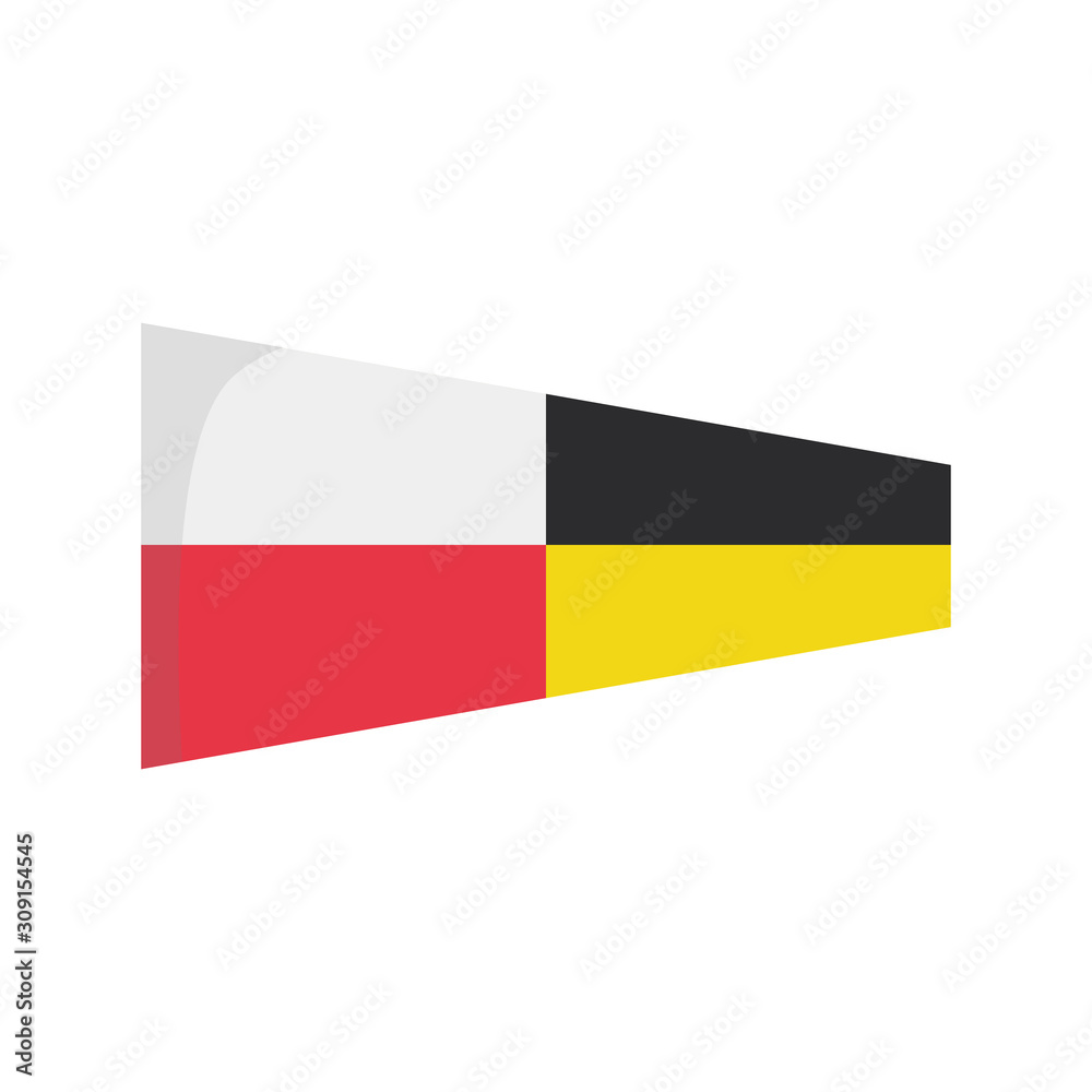 Obraz premium Maritime flag to represent the number Nine isolated on white background Vector Illustration