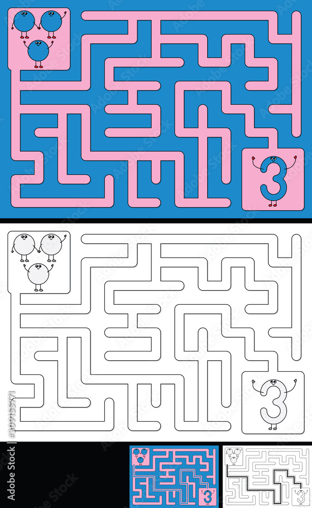 Easy number maze - number 3