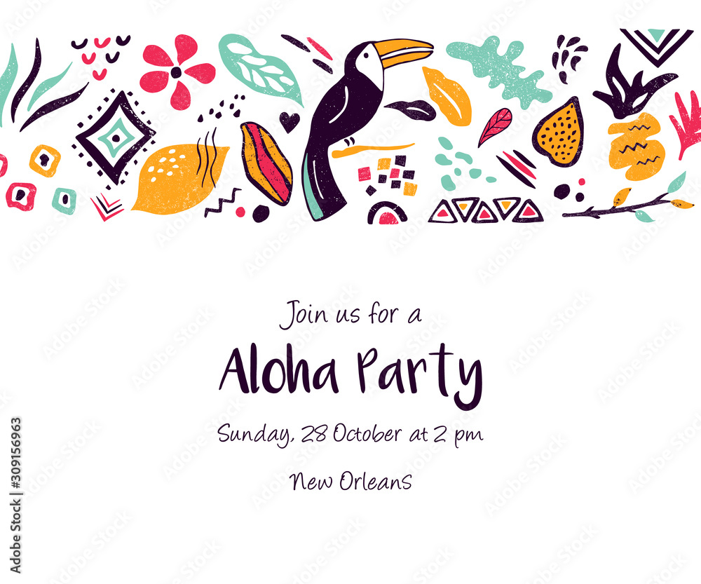 Design, card with floral elements for invitation Design, card with floral elements for invitation